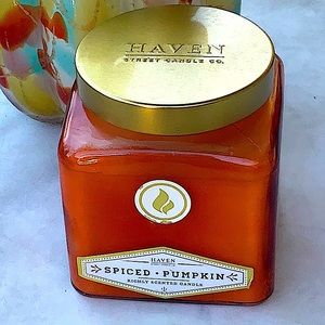 HAVEN STREET CANDLE SPICED PUMPKIN SCENTED 2 WICK 16 OZ
